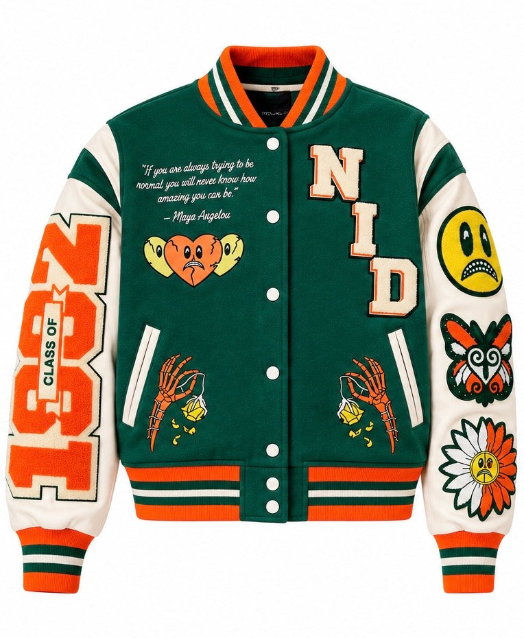 NiD University Jacket – Orange/Green (Regular) | PREORDER