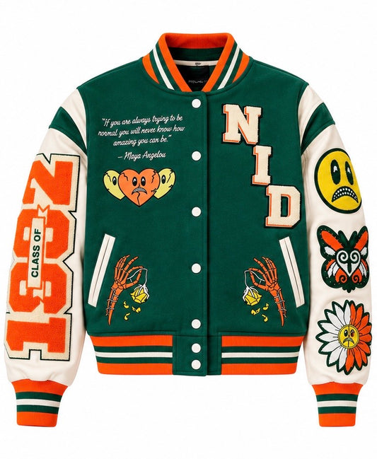 NiD University Jacket – Orange/Green (Regular) | PREORDER