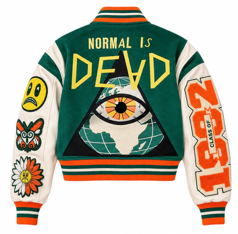 NiD University Jacket - Orange/Green (Cropped) PREORDER